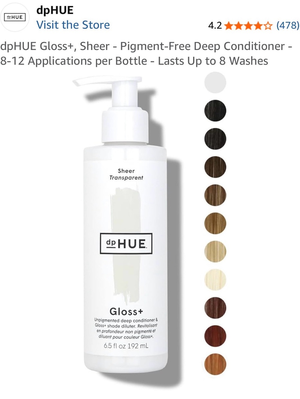 dp HUE gloss + - sheer transparent